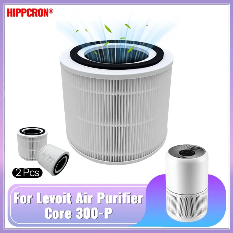 Filtri dell'aria Hippcron Core 300, ricambio filtro HEPA vero per purificatori d'aria LEVOIT Core 300, Core 300-P, 2 pezzi, PM2.5, 3-in-1, H13