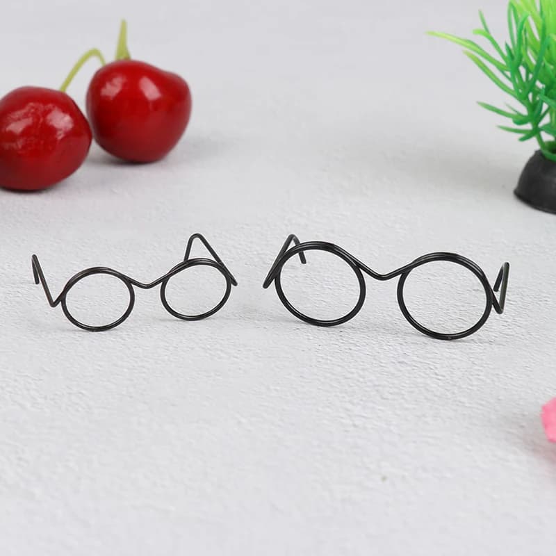 Occhiali da bambola retrò cool senza lenti con montatura rotonda da 10 pezzi per 30 cm