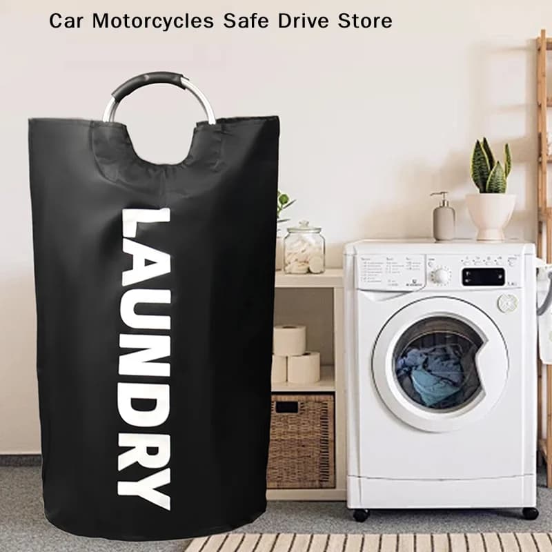 Borsa per biancheria in tessuto Oxford da 90 litri, cestino per vestiti sporchi, secchio pieghevole per vestiti da bagno, cestino per vestiti sporchi di grande capacità