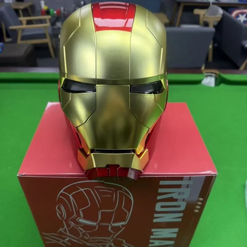 Full Color Series 1:1 Scale Iron Man Mk5 Helmet Wearable Voice Control Mask Premium Anime Peripherals Birthday Surprise Toy Gift