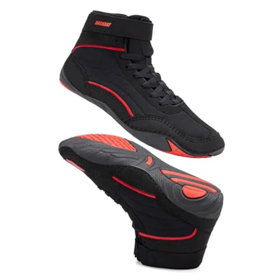 Scarpe da wrestling da uomo NACARAT, stivali da boxe alti e sneakers da sollevamento pesi con suola antiscivolo, traspiranti in mesh per sport da combattimento