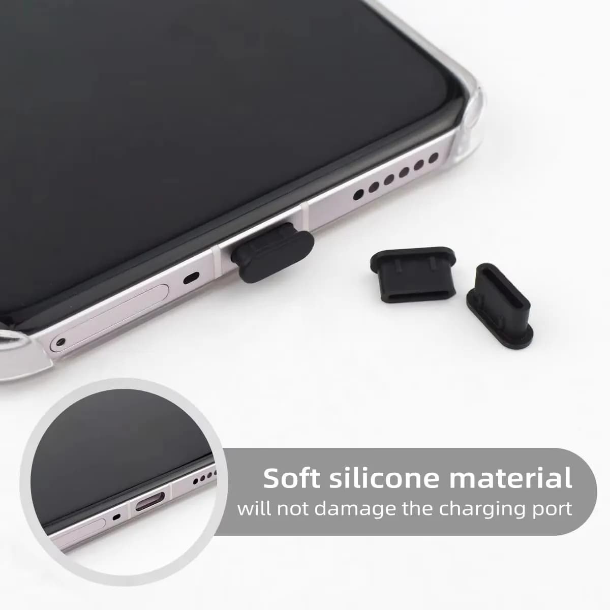 1/20 Pezzi Tappi Antipolvere in Silicone Tipo C per Porta di Ricarica USB C, Protezione per iPhone 15 16 Samsung Galaxy S25