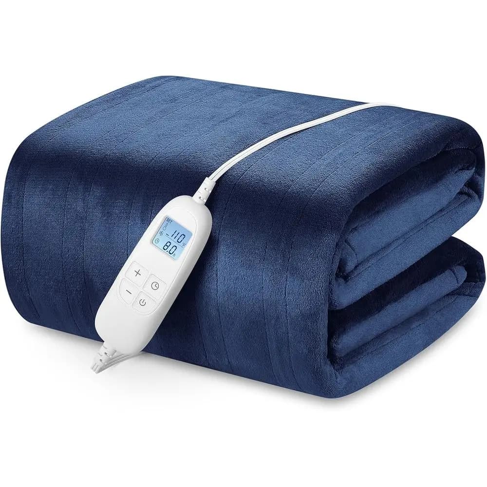 Coperta riscaldata elettrica Queen Size 84" x 90" con 6 livelli di riscaldamento e 8 ore Auto O, rete Ultra Sot ull Body ast Riscaldamento Bl