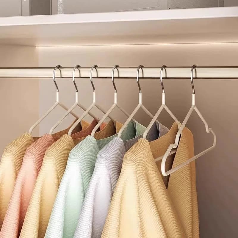 Anti-slip coat hanger without traces of metal 10 pieces, durable and durable clothes hangers, space saving for the house for the organization of the bedroom