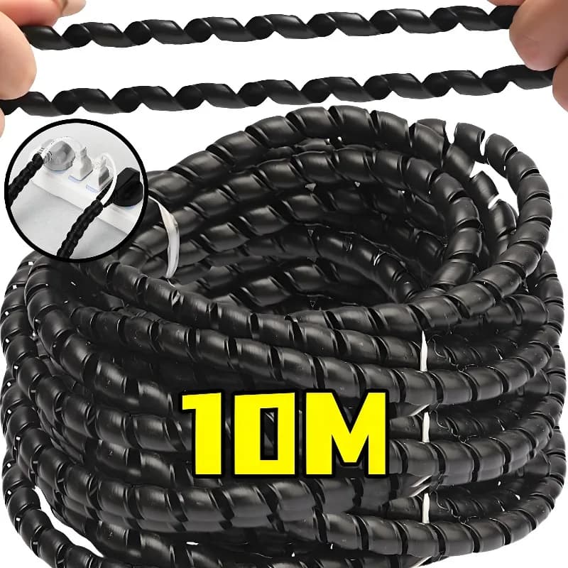 2/10M Cavo a spirale flessibile Protezione per cavi Manicotto Organizzatore per cavi Cavo per computer Tubo protettivo Strumenti di gestione per l'home office