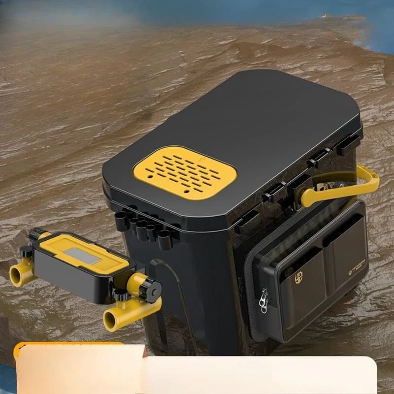Portable fishing bucket seat - Single layer ultralight equipment box, multifunctional folding fishing stool with container