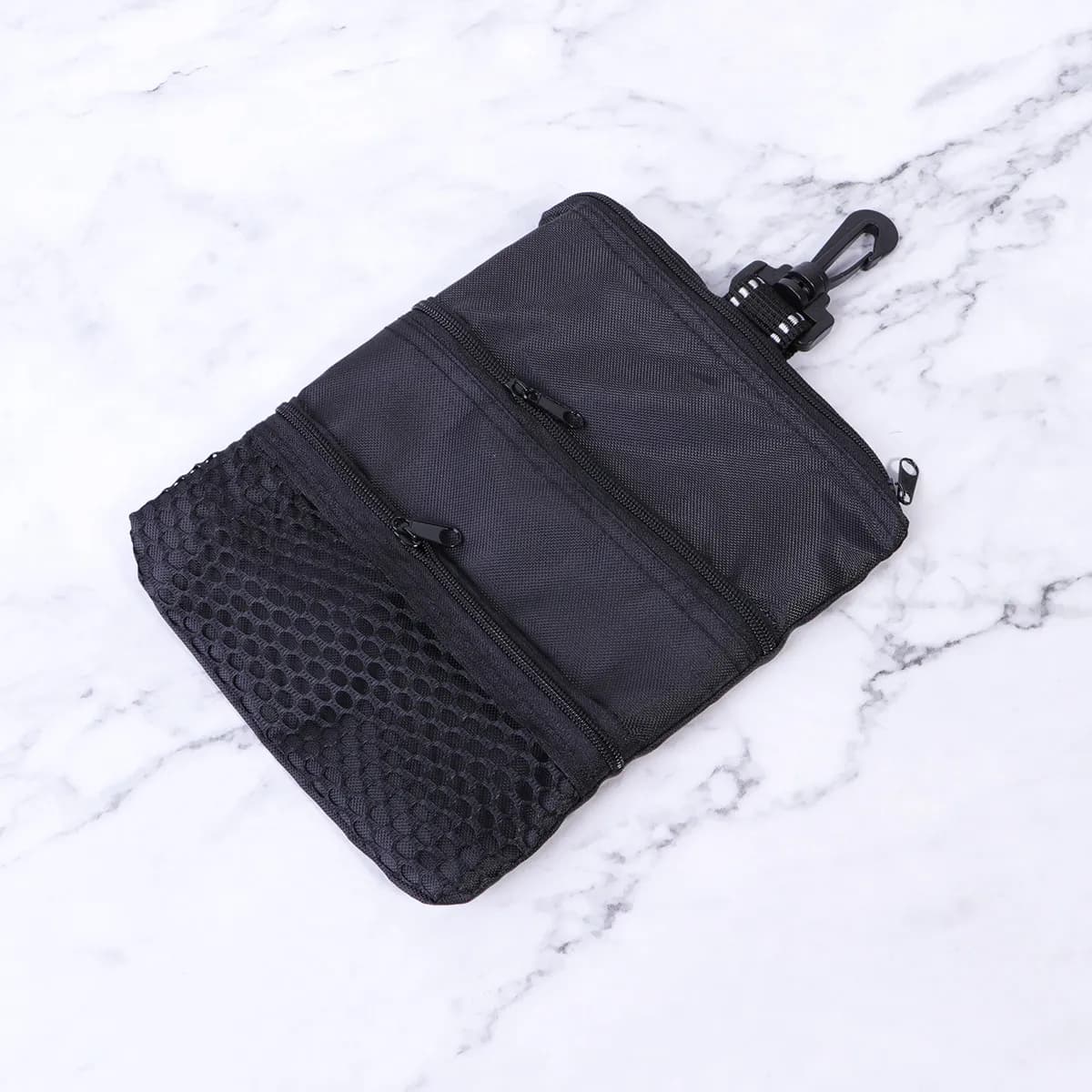 1Pcs Multifunctional Golf Ball Storage Bag Tee Pouch Kit for Equipment Valuables Portable Zipper Closure Safety Pocket Design
