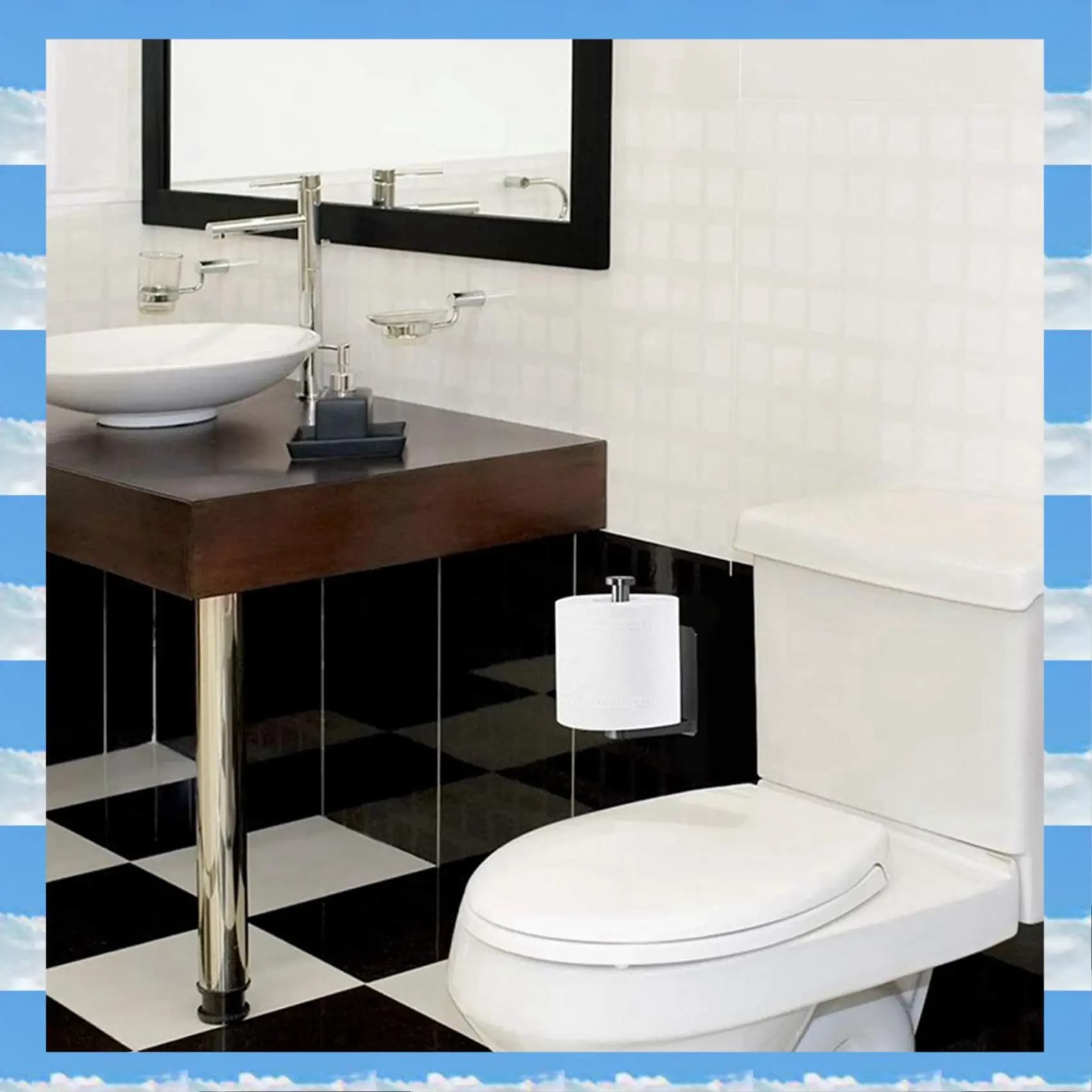 A11I 3X Porta carta igienica autoadesivo Cucina Bagno Adesivo Portarotolo igienico Nessuna perforazione per bastone da bagno