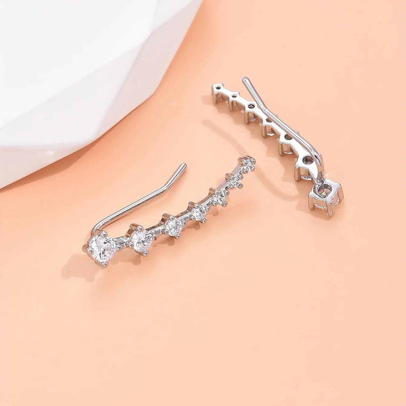 Minimalist Shiny Zircon Earrings, Gold Geometric Earrings, Women's Wedding Engagement Jewelry Accessories, High-End Jewelry