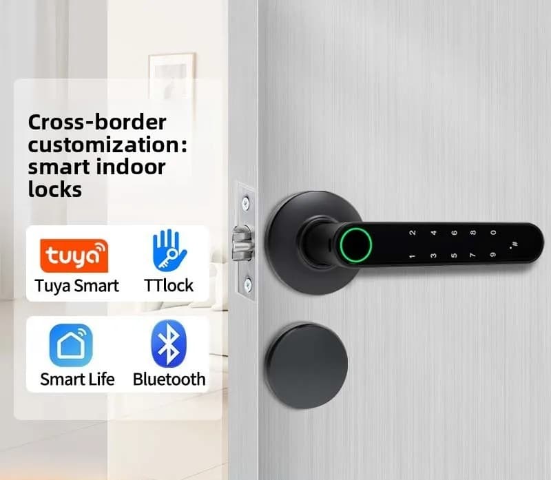 Serratura Elettronica per Hotel con Impronta Digitale e Scheda Magnetica, Apertura a Induzione, per Porte in Legno