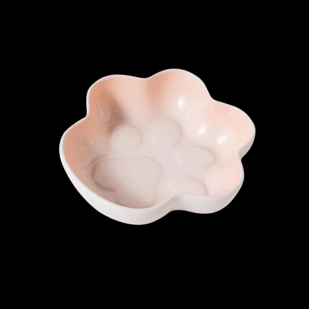 Paw Shaped Ceramic Cat Bowl Non-slip Large Capacity Pet Food Bowl Anti-Choking Anti-Fall Cat Feeder Dish Puppy Feeding