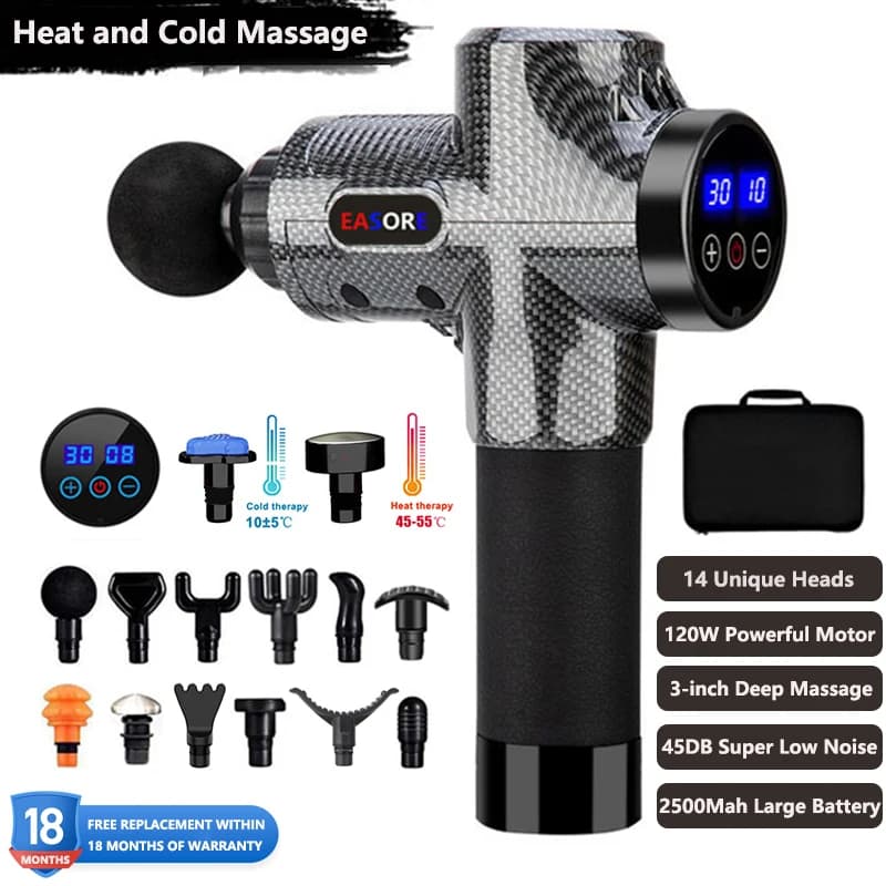 Professional Powerful 24V Ultra Thermal Massage Gun X5 Pro Deep Muscle Massage with 14-head brushless motor for home gym