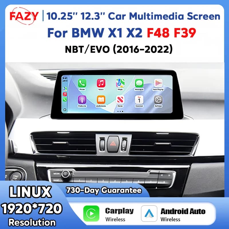 Schermo multimediale per auto da 10,25'' 12,3'' 1920*720 con sistema Linux per BMW X1 F48 X2 F39 2016-2022 NBT EVO Stereo Android Auto Wireless Carplay