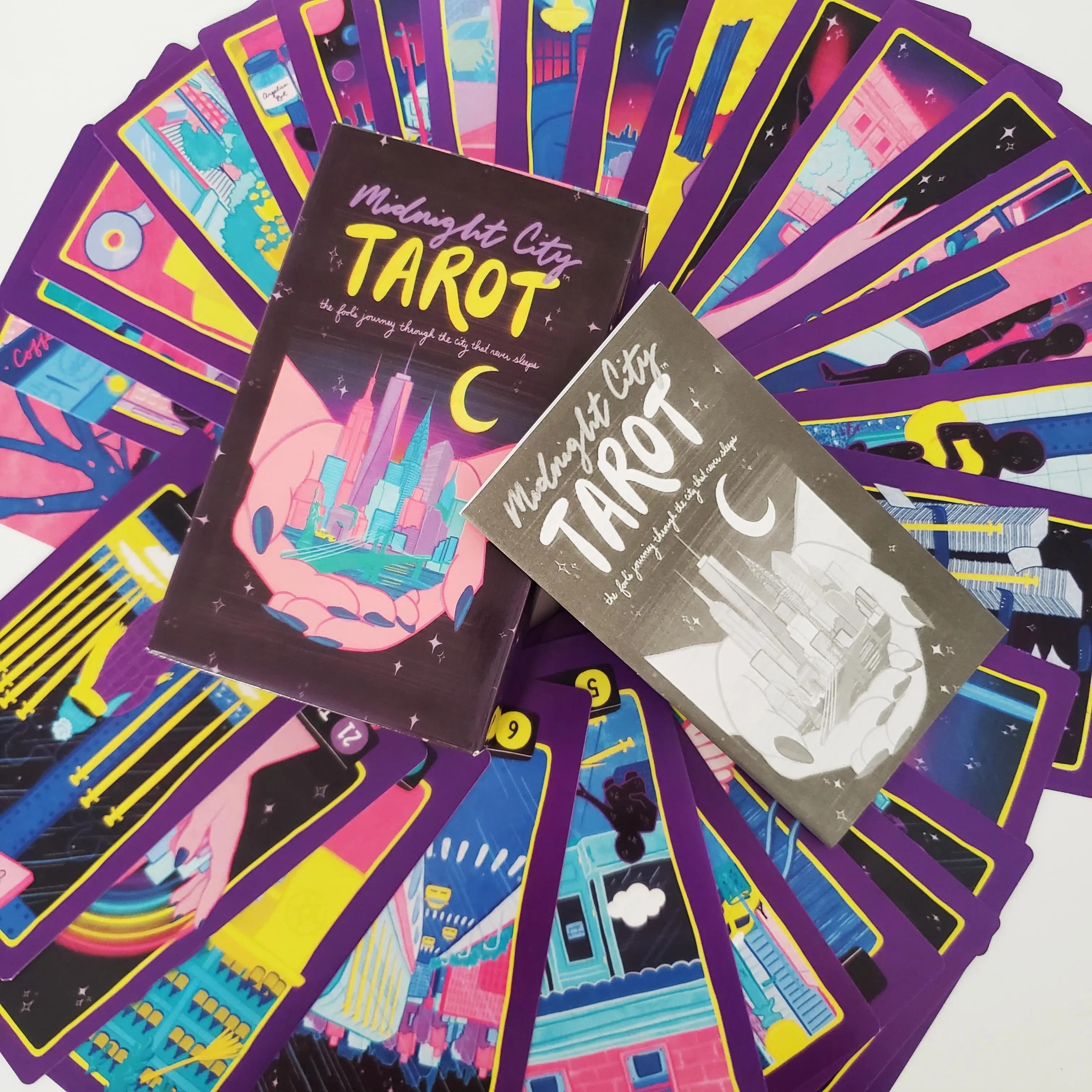 Nuovo tarocchi 12x7 cm città di mezzanotte tarocchi edizione inglese completa mazza da mago gioco da tavolo per carte da gioco per feste in famiglia