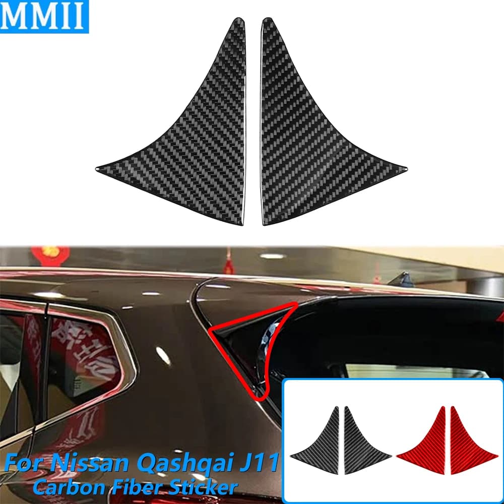 Per Nissan Qashqai J11 2017-2021, Copertura Decorativa in Fibra di Carbonio per Spoiler Posteriore Esterno su Entrambi i Lati, Accessori Auto, Adesivo Decorativo