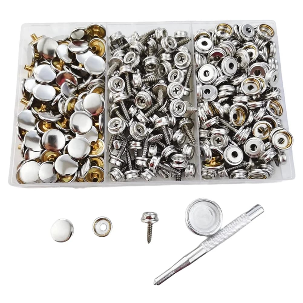HOT-100Pcs 15Mm Boat Cover Canvas Stainless Steel Snap Fastener Clip Awning Button Rivet Marine Hardware Accessories