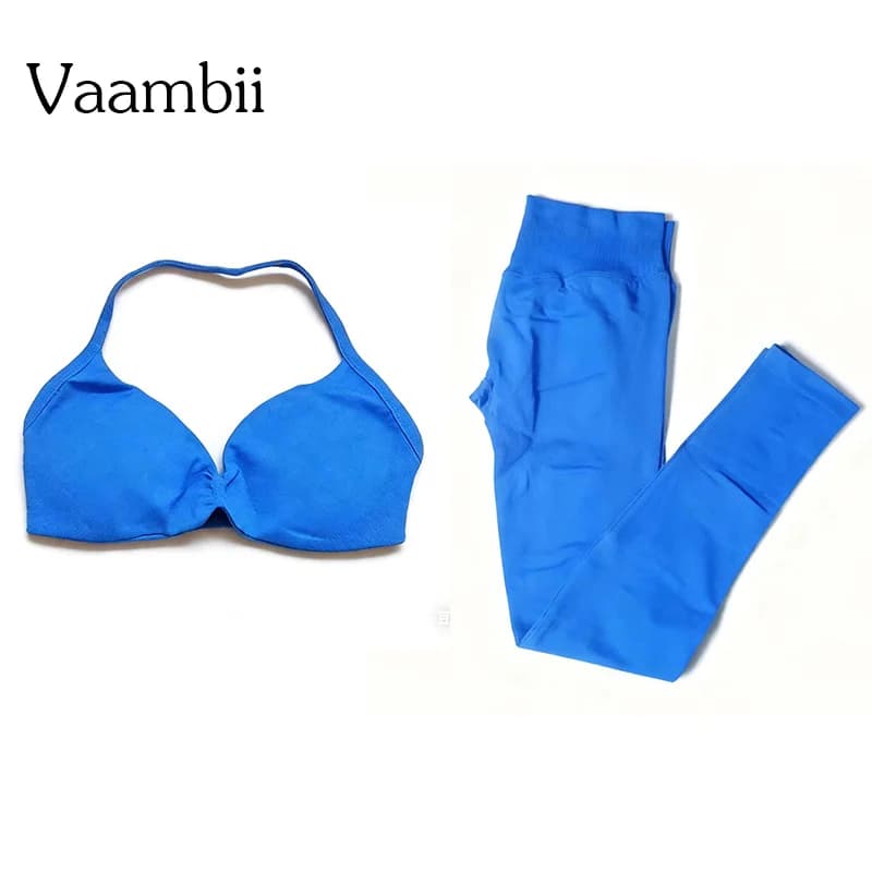 Completo Sportivo Donna: Reggiseno con Spalline e Leggings, Abbigliamento da Palestra Senza Cuciture, Tuta da Fitness e Yoga