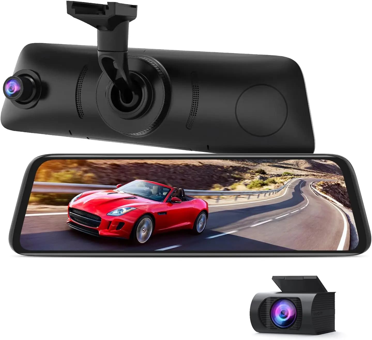 Retrovisor mirror with 9.35'' Touch Ultra Subtile Screen, Front Camera and 1080P Poster with Superior Night Vision, Without Reflection