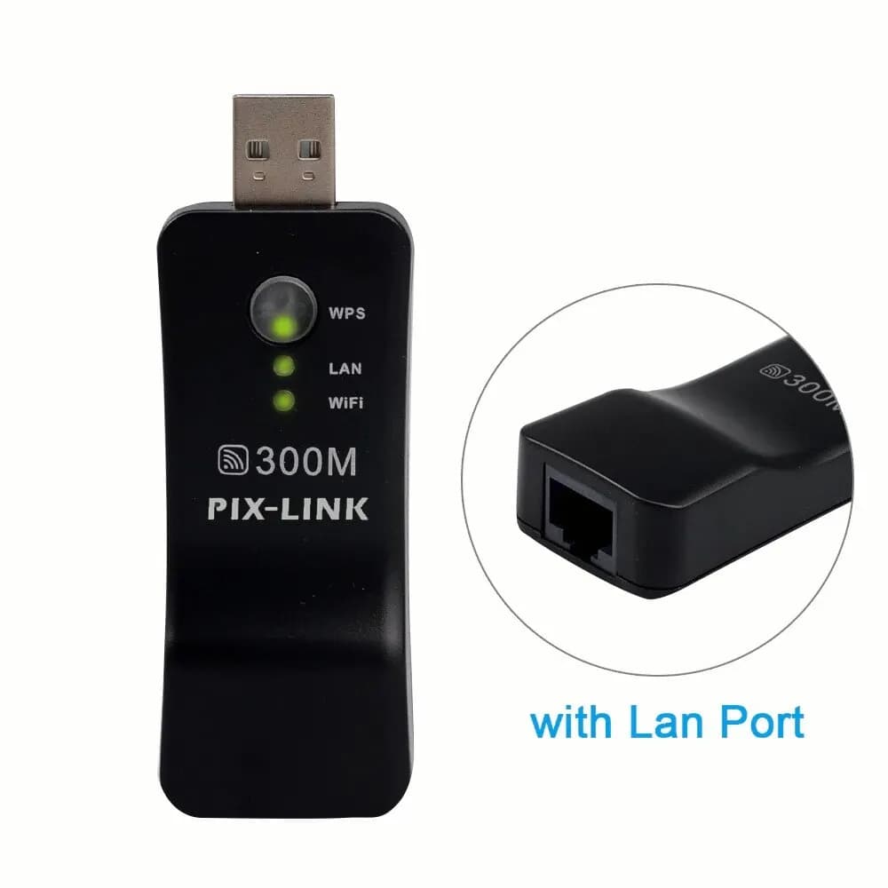 PIX-LINK UE01 300Mbps USB WIFI Repeater Signal Extender WPS AP Mode amplificatore Wireless per adattatore di rete Smart TV