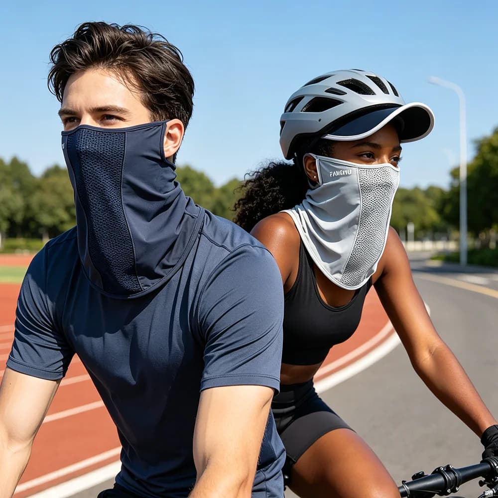 1pc Sun Protection Mask Mesh Breathable Ear Loop Mask Elastic Sunscreen Anti-UV Face Covering Thin Breathable Sports Neck Gaiter