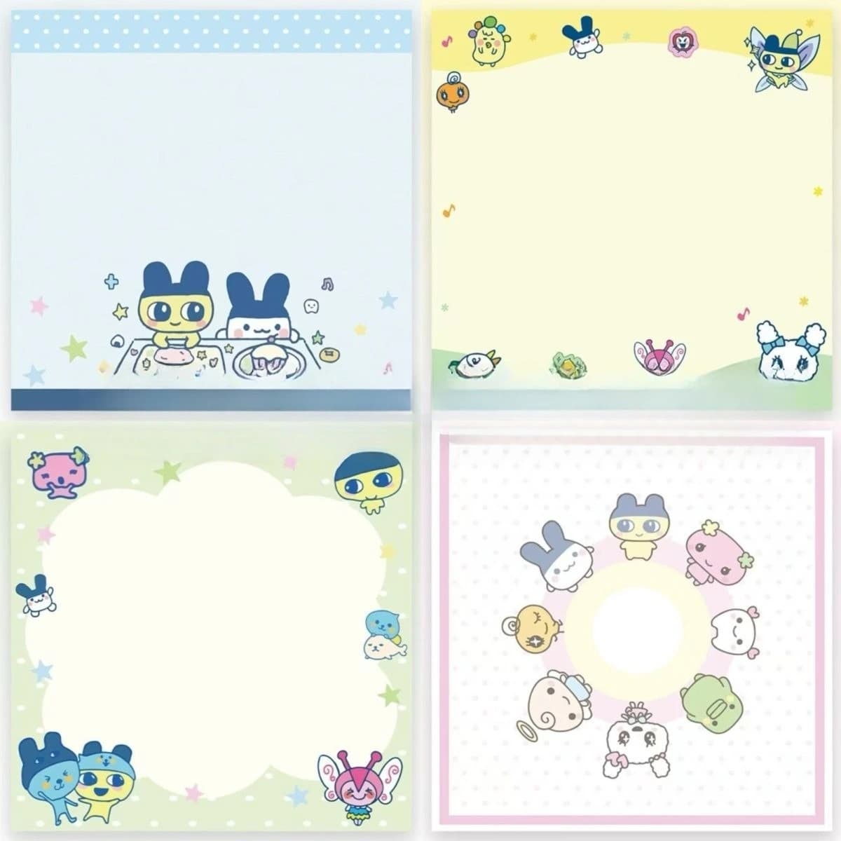 Blocchetti adesivi Tamagotchi con personaggi dei cartoni animati, carini, femminili, dall'estetica elevata, semplici, per lo studio e come promemoria.