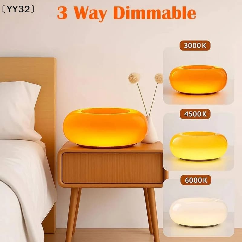 Lampada da notte a LED estetica a forma di ciambella – Luce ambientale accogliente, controllo touch, colore caldo〔YY32〕