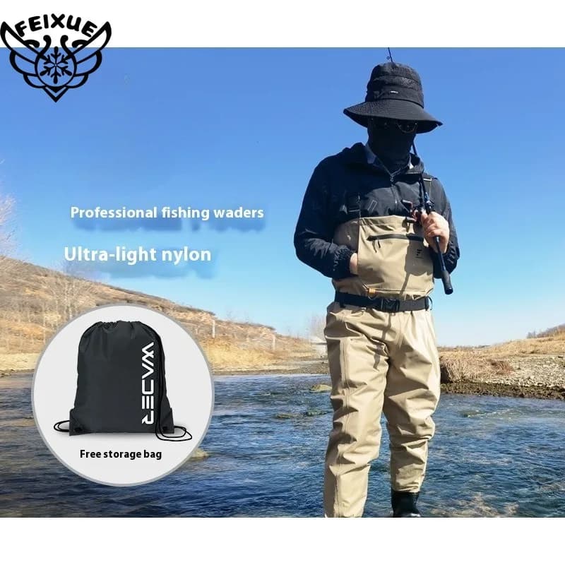 Pantaloni Waders impermeabili con stivali Ginocchiere Uomini adulti Donne Addensare Pantaloni leggeri da pesca da caccia al petto