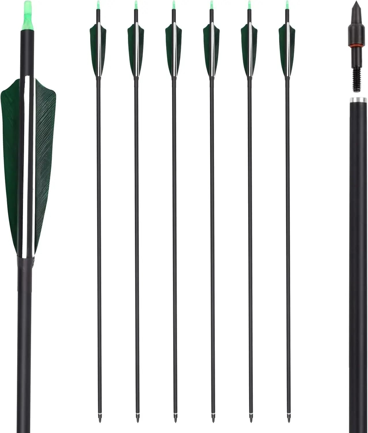 500 frecce per colonna vertebrale frecce in carbonio da 30 pollici 4 "piuma di tacchino tiro con l'arco bersaglio pratica frecce da caccia con per arco ricurvo arco lungo