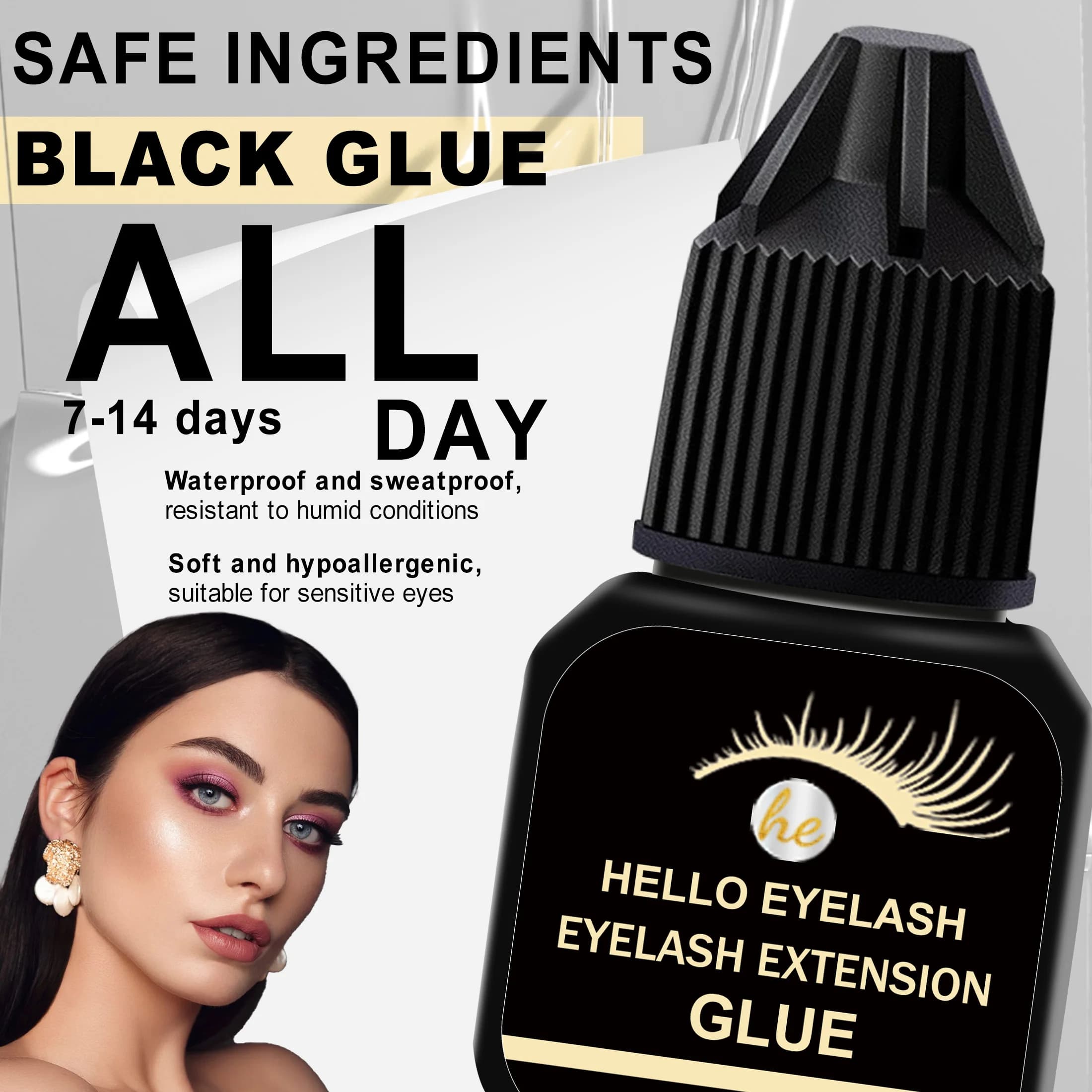 Professional glue for extension waterproof lashes do-it-y Quick drying Strong seal Long lasting 14 days for domestic use Low odor eyelashes