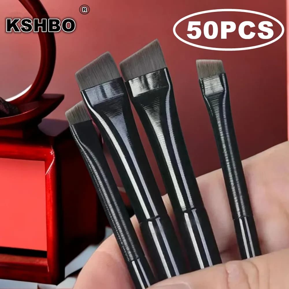 KSHBO Set of 50 Pieces Eyeliner Brushes, Small Corner Brush for Eyeliner, Female Eyebrow Care Tool