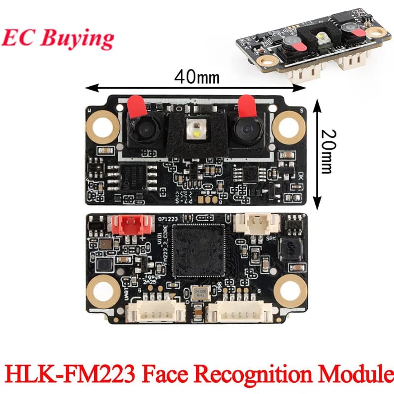 HLK-FM223 HLK-FRM1213 Modulo di riconoscimento facciale Intelligente AI 3D IR Telecamera binoculare a infrarossi Rilevamento di livello Cat Eye Visibile