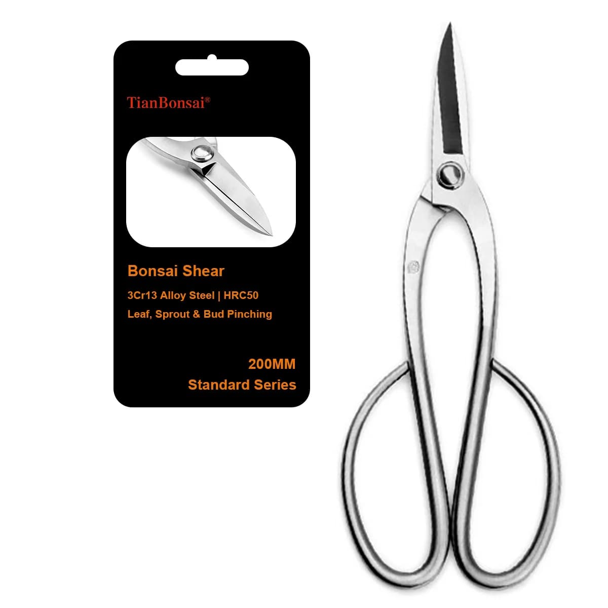 Standard Grade 200 mm Top Pruning Bonsai Scissors 3Cr13 Alloy Steel Bonsai Tools