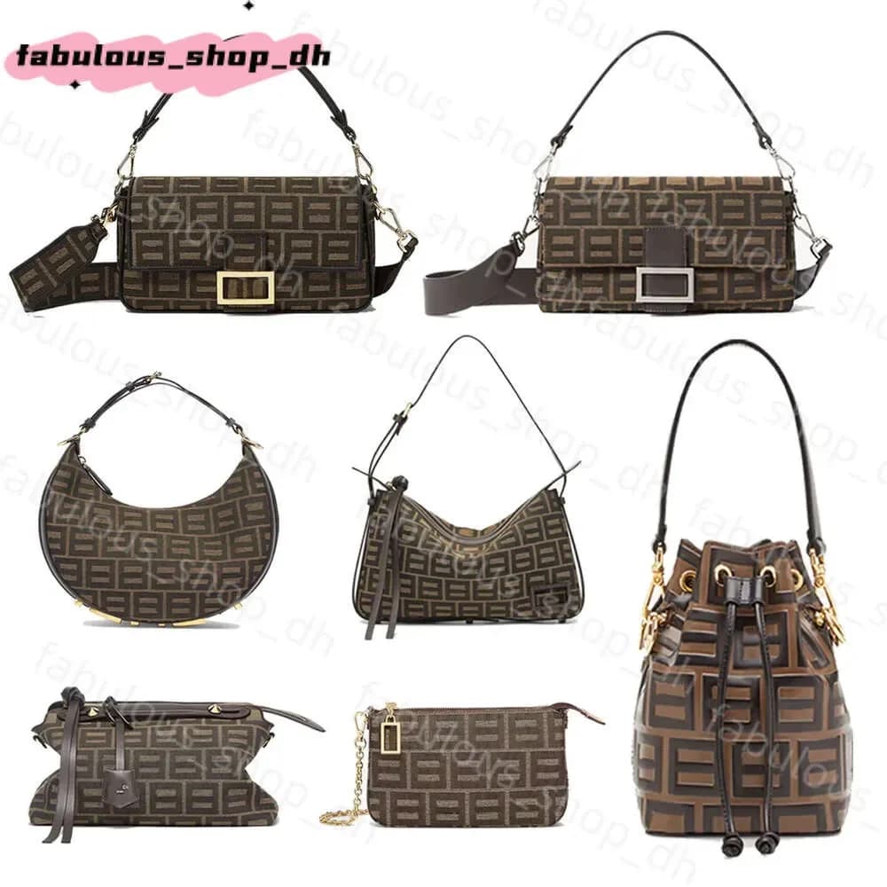 Luxurys Designer Lady Embossed Leather Baguette Womens Envelope Canvas Half Moon Clutch Tote Mon Tresor Bucket Bag Crossbody Handbag Shoulder Bags Fenndiibag 81A