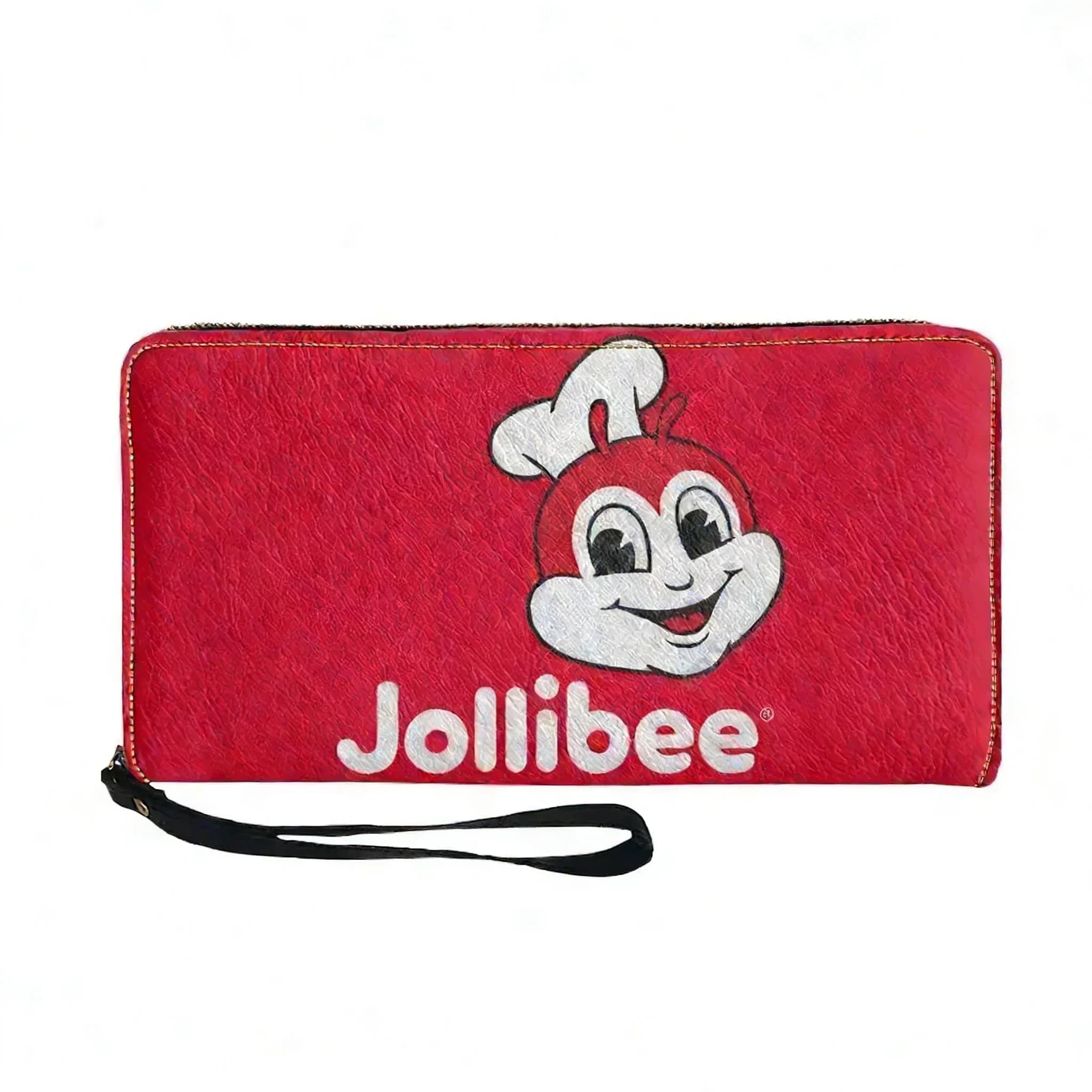 J-Jollibee Philippine Fast Food Custom Purse Portafogli lunghi con cerniera per uomo, donna, adolescenti, con doppia stampa, borsa regalo portatile