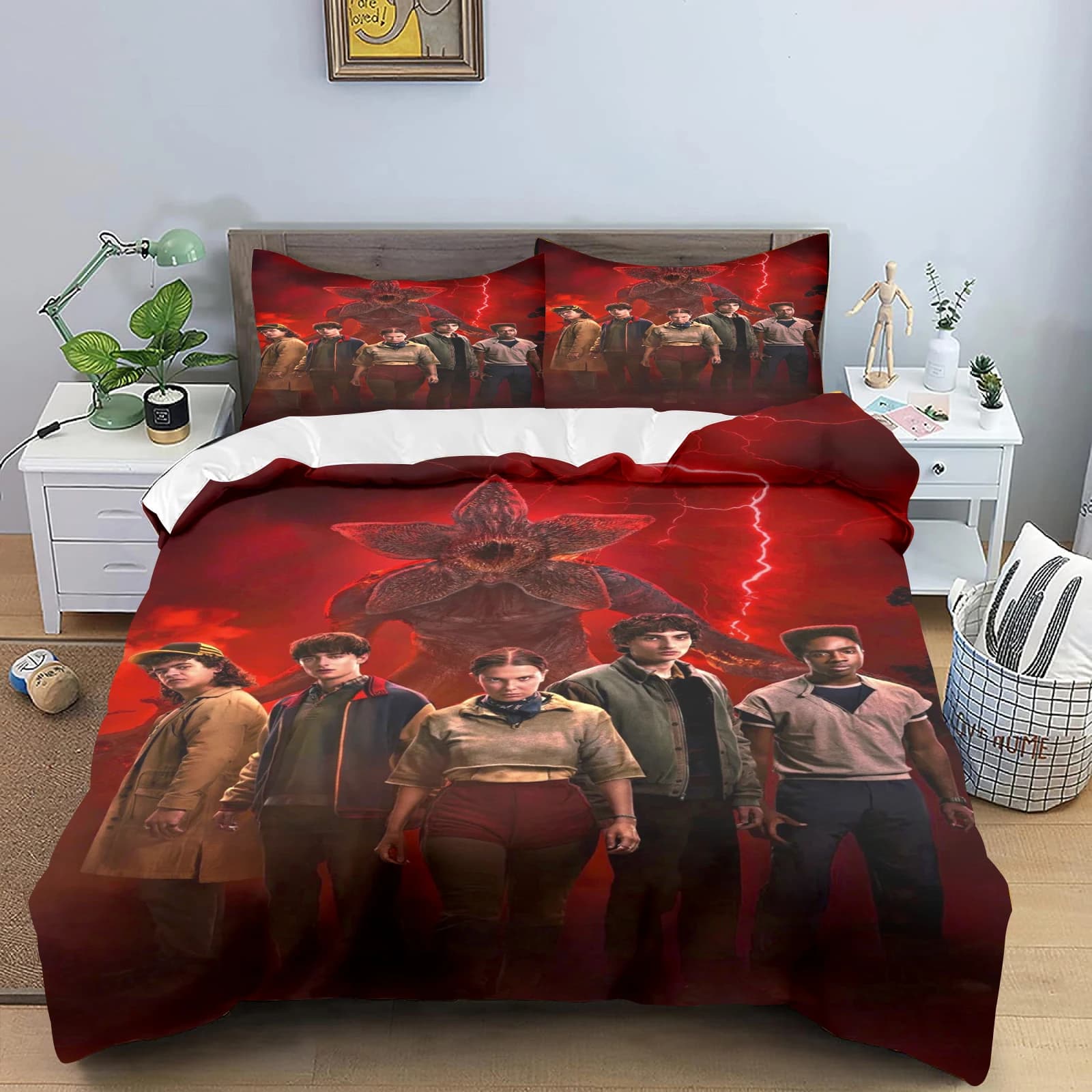 3D print cover by Stranger Things, breathable and delicate on the skin, for bed