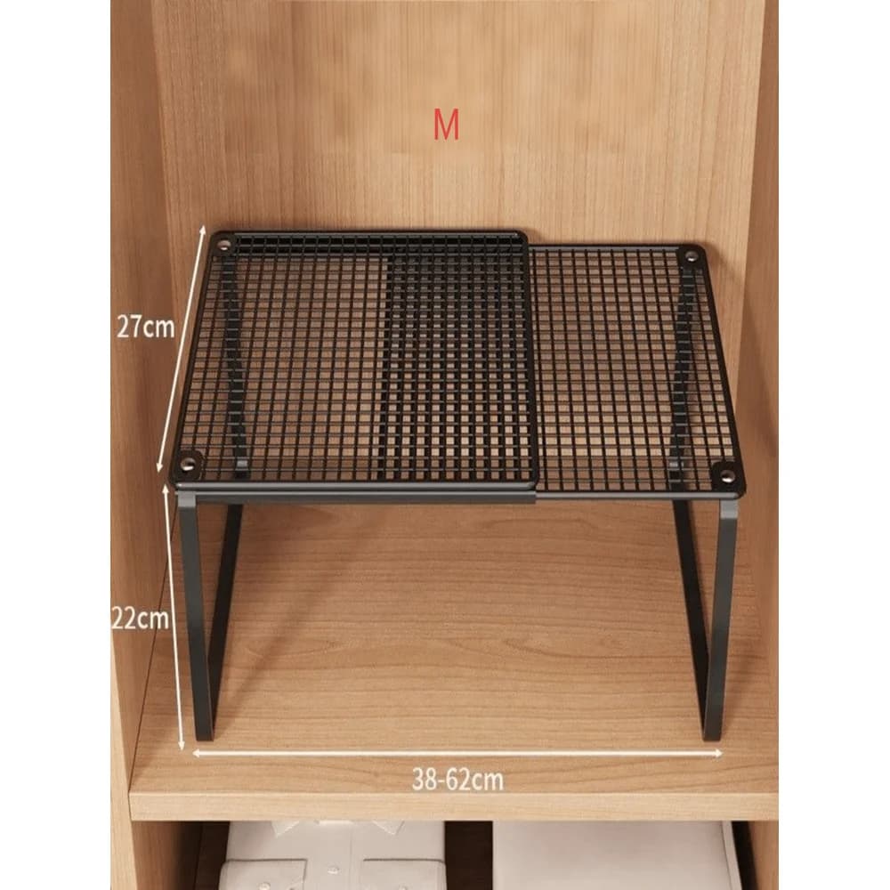 Organizzatore per Armadio Regolabile, Scaffale in Metallo Resistente, Altezza Regolabile, Ripiano Verticale Salvaspazio per Vestiti, S