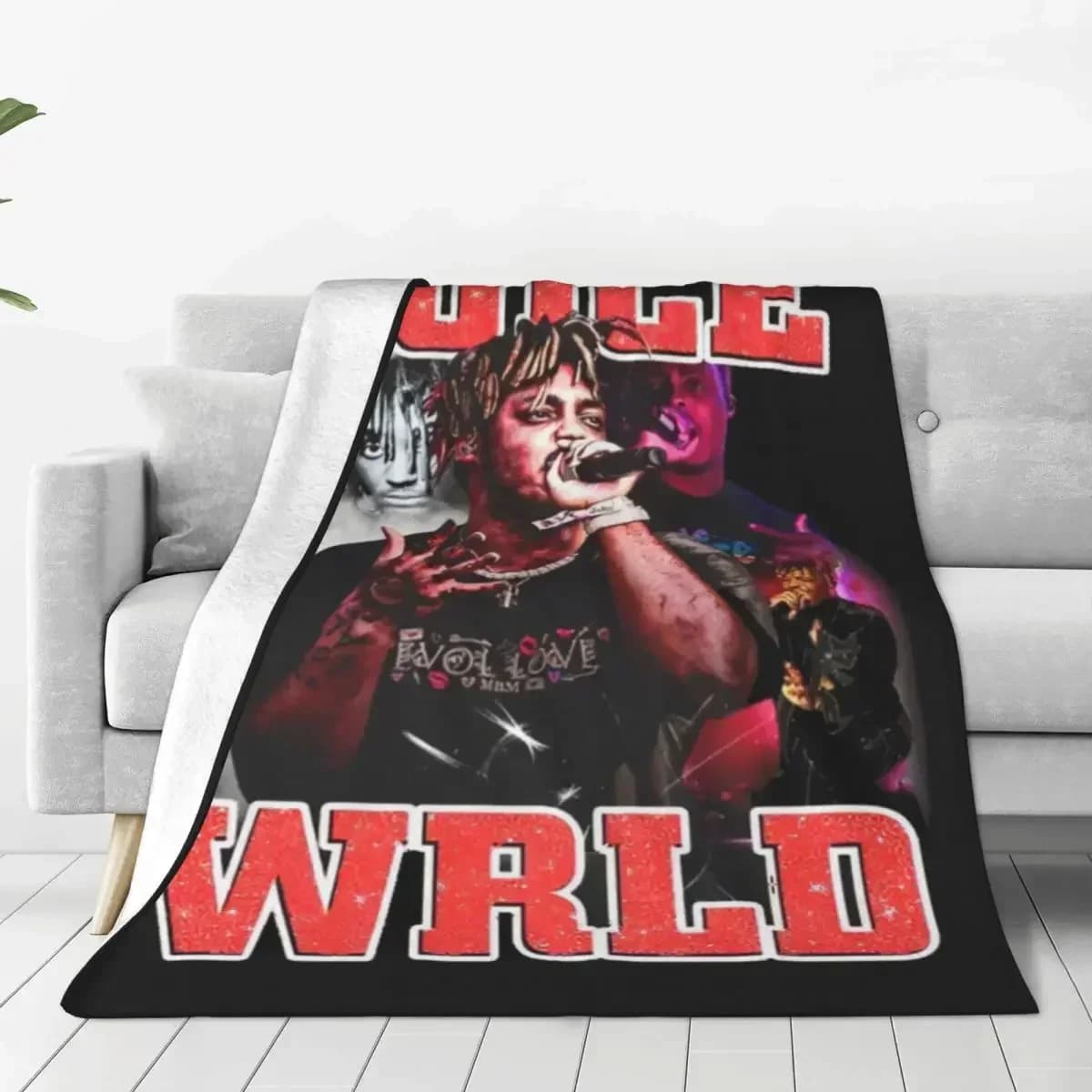 Coperta J-Juice Wrld, Design Album Singer, in Flanella Calda e Morbida, per Campeggio, Divano, Letto, Regalo