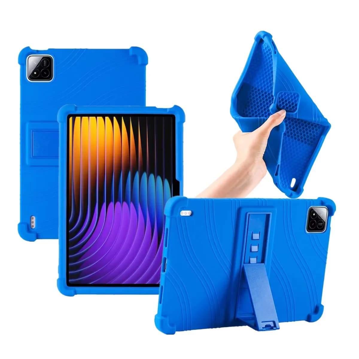 Custodia Morbida per Xiaomi Pad 7/7Pro, Cover in Silicone con Supporto Multi-Angolo, Protezione Completa per Xiaomi Pad 8 8Pro