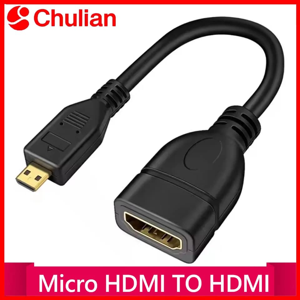 Cavo micro HDMI compatibile con connettore maschio a HDMI compatibile con connettore femmina HD, convertitore da micro-HDMI a HDMI compatibile, cavo di prolunga