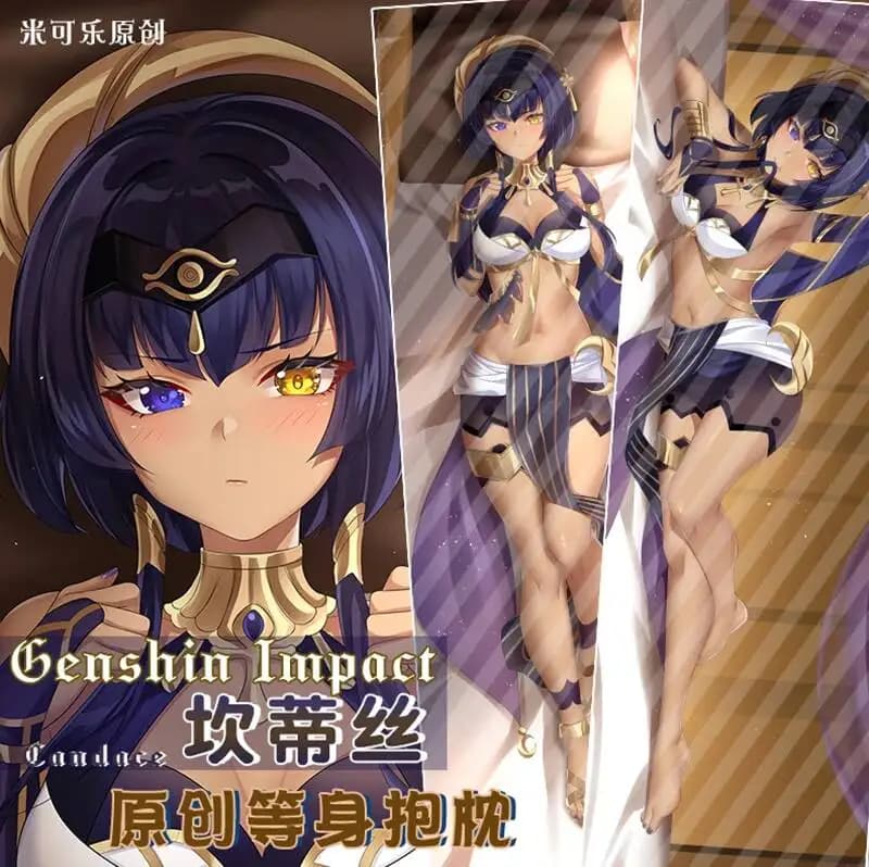Federa per Cuscino Dakimakura Genshin Impact Candace, Decorazione per Letto, Regalo Anime 2WAY