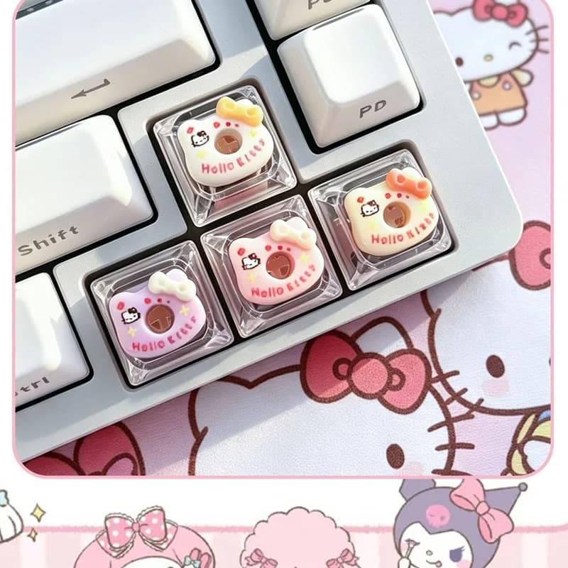 Set di 4 Tasti Personalizzati HelloKitty, Serie Carina ed Elegante, DIY R4, Tasti Personalizzati per Aumentare l'Altezza