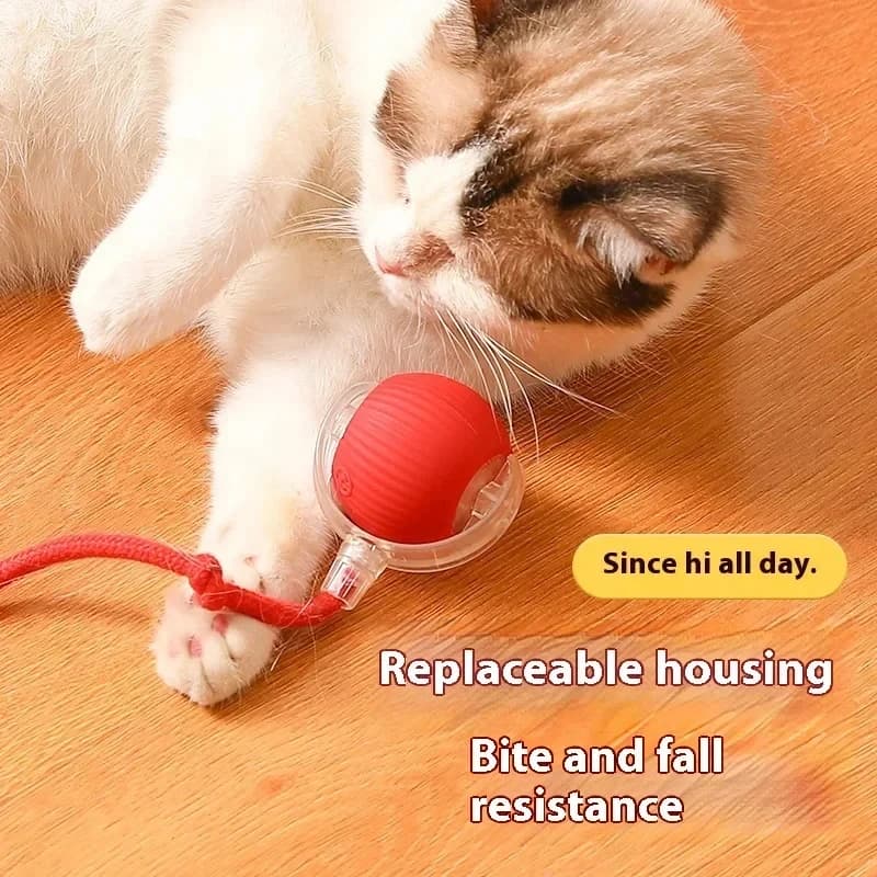 2 pieces interactive toys for cats rotating ball automatic tail rechargeable electric toy for pets smart training for cats imitates mouse
