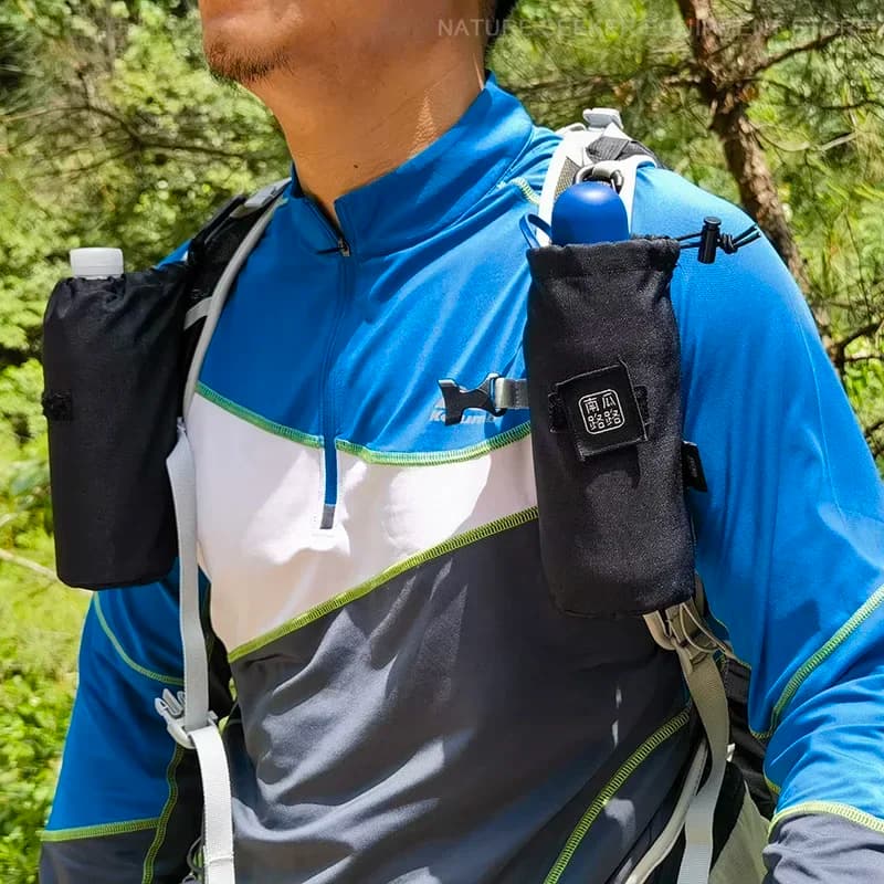 Borsa portaoggetti per bottiglia d'acqua da 2 pezzi, leggera, per escursionismo, arrampicata, idratazione all'aperto, accessori per zaino tattico per alpinismo