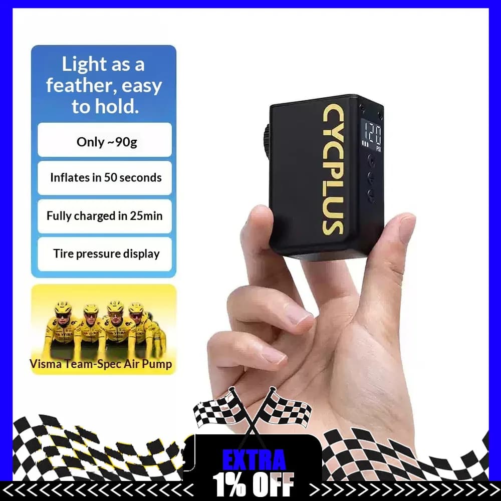 CYCPLUS AS2 Ultra Mini Electric Bike Pump Portable High Pressure Bicycle Tire Inflator