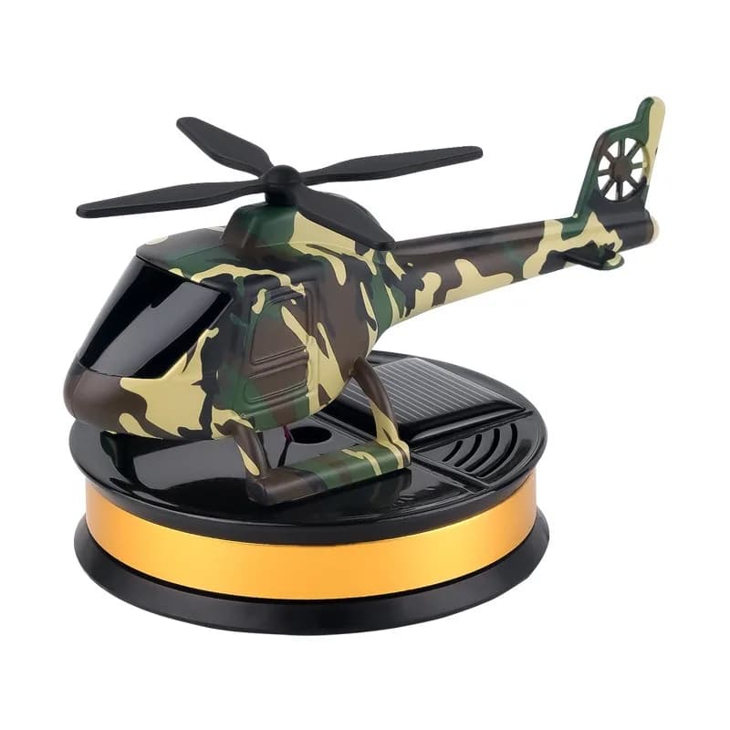 Solar Rotating Camouflage Helicopter Car Air Freshener Essential Oil Diffuser Dashboard Aromatherapy Interior Accessories Gift