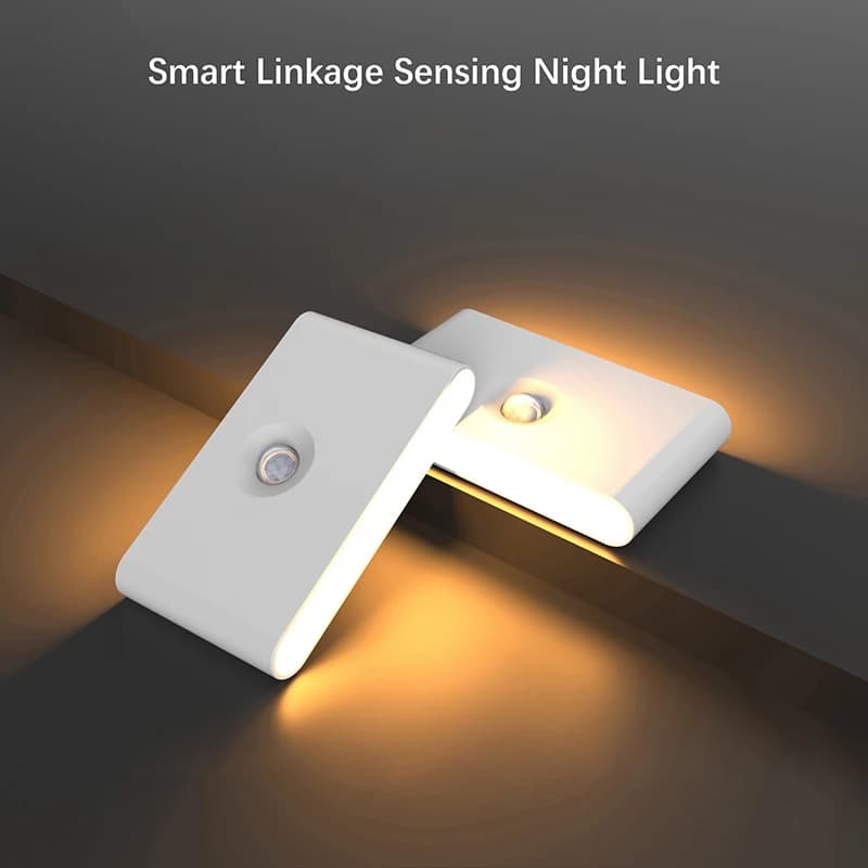 Luci notturne a LED con sensore di movimento, lampada da parete ricaricabile a induzione del corpo umano Lampada da armadio per camera da letto Corridoio Campeggio Estate