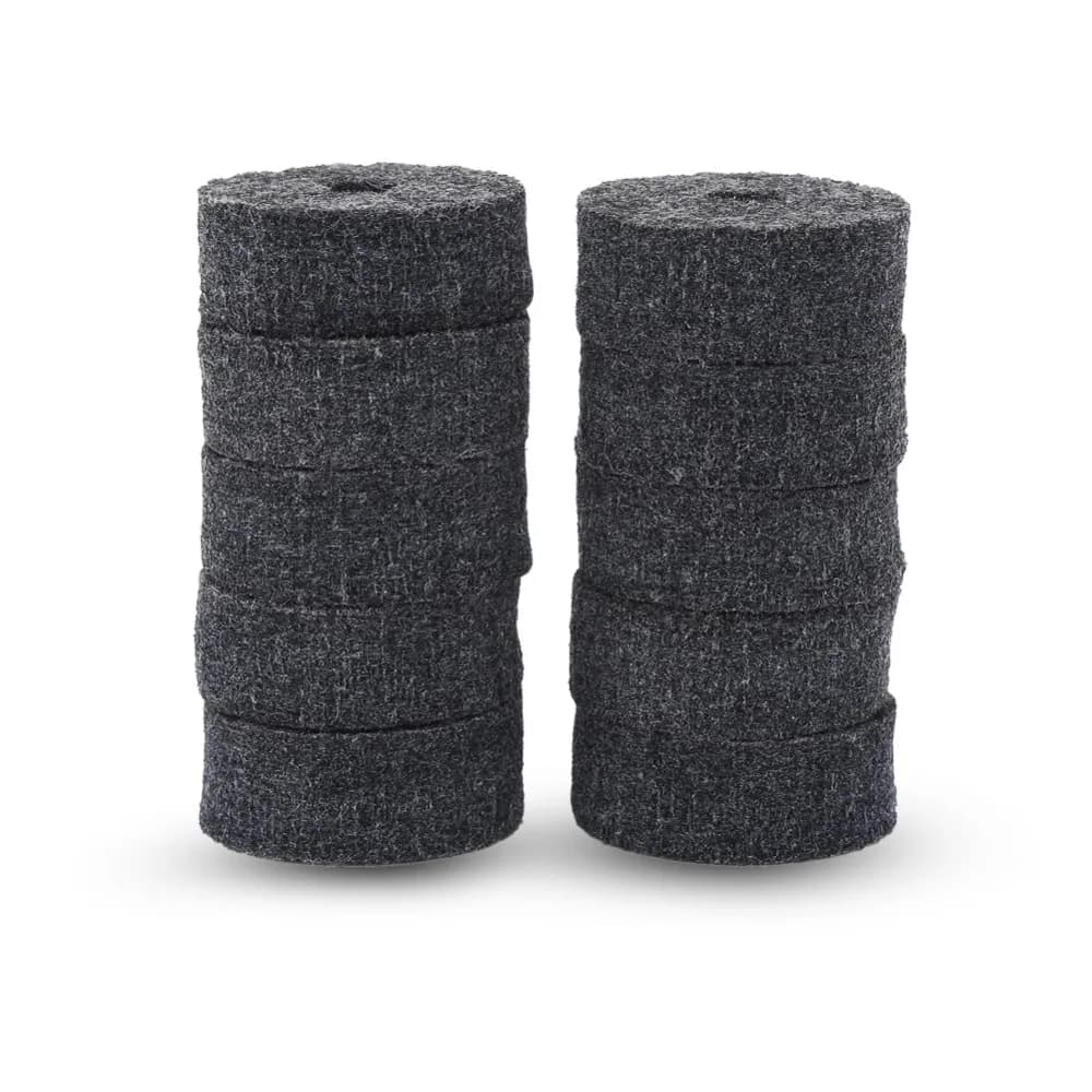 10PCS Convenient 40mm​ Cymbal Felt Pads ​Round ​Gray/Black​ ​Cymbal Felt Washer Felt Washer Set​ ​Drum Felt Replacement