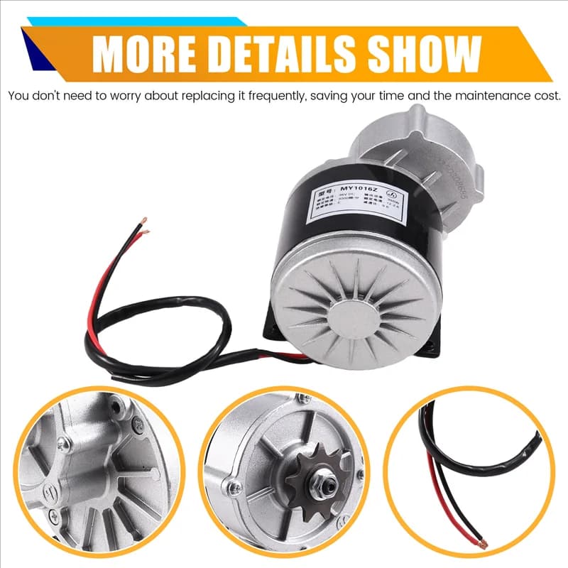 AUTO MY1016Z 12V 250W Gear Reduction Electric Motor With 9 Tooth Sprocket Brushed 9 Tooth Sprocket Brushed DC Motors