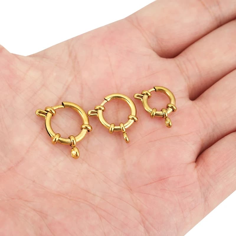 2 Pezzi Chiusure a Molla in Acciaio Inossidabile da 12, 14, 16 mm, Ganci per Bracciali, Connettori PVD che non sbiadiscono mai per Collane, Accessori Fai da Te per Gioielli