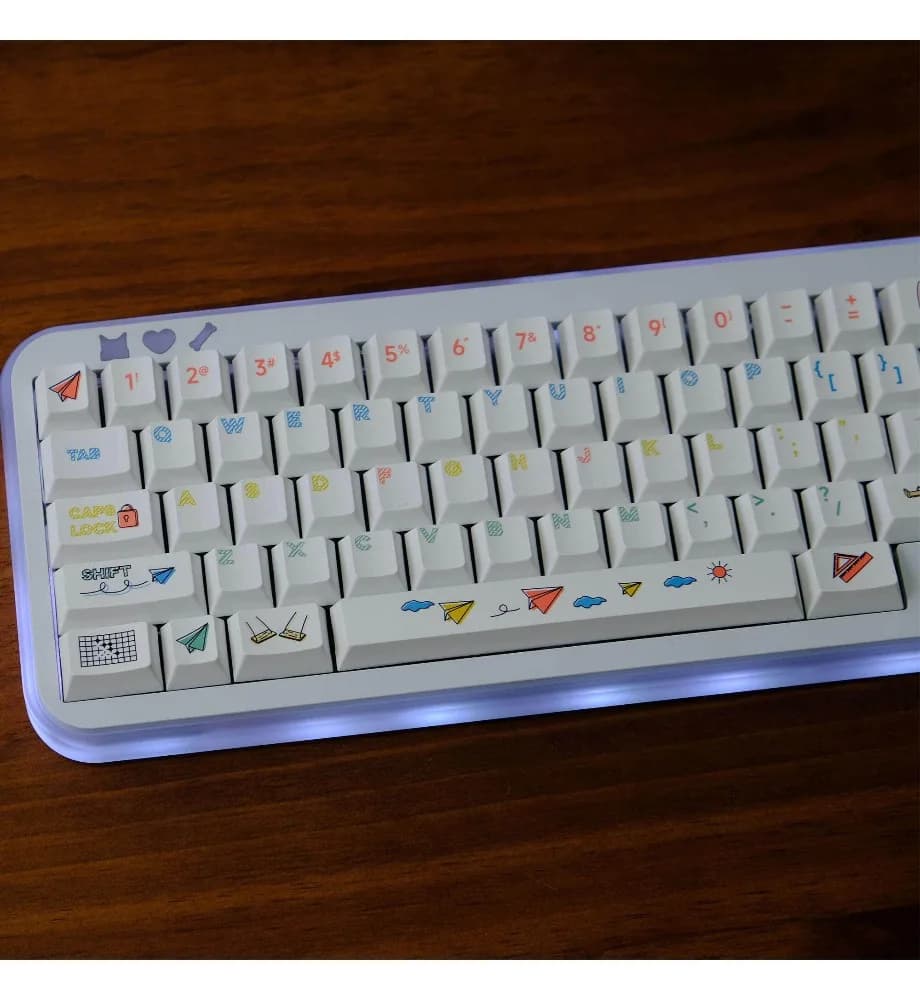 Paper airplane keycap 151 keys PBT material Original height Five-sided sublimation process Suitable for a variety of mechanical